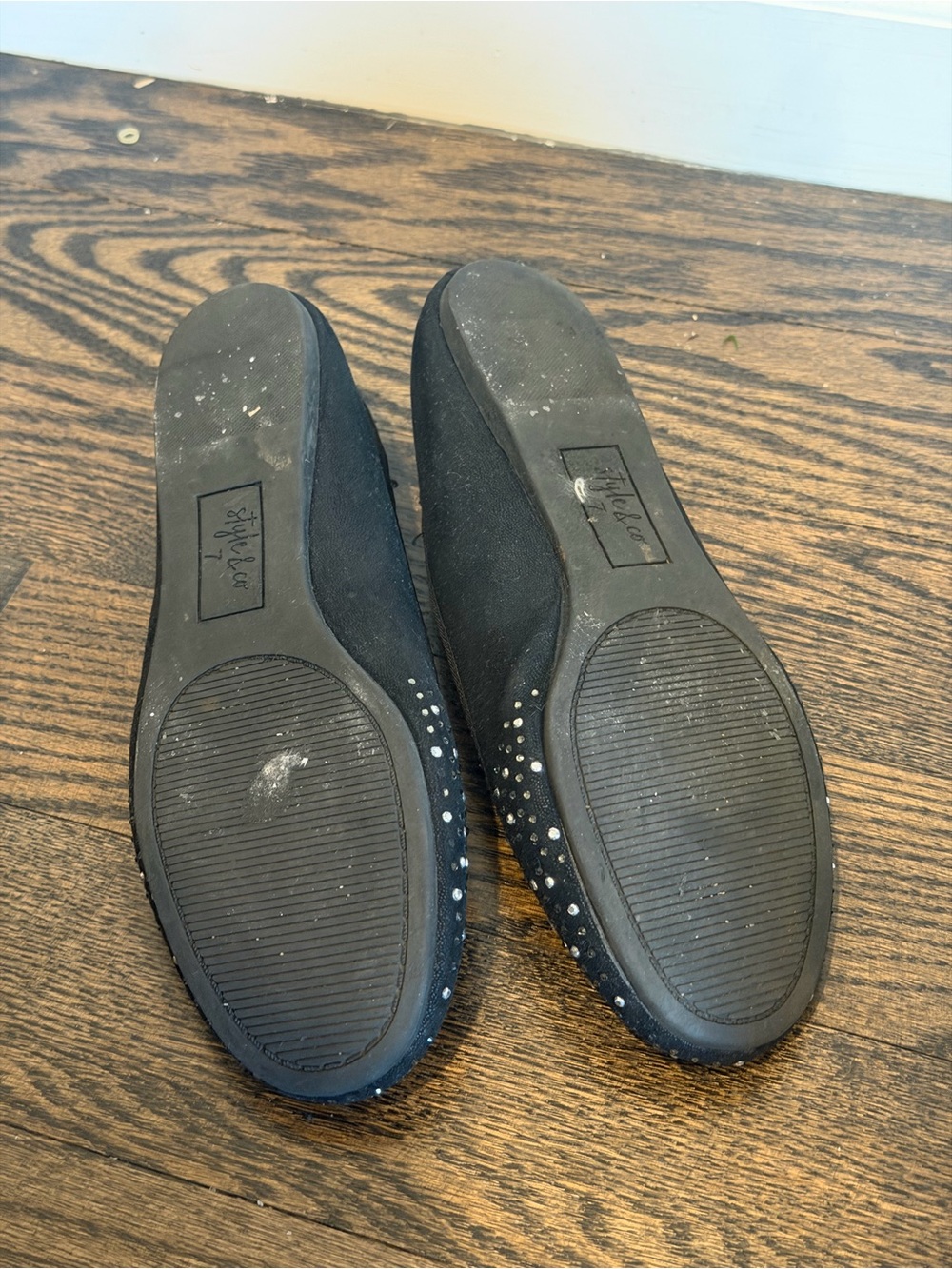 Style & Co. Black Studded Slip-On Flats
